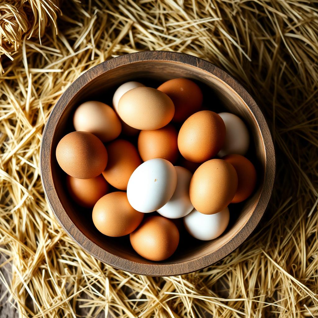 Brune og hvite egg fra frittgående høns